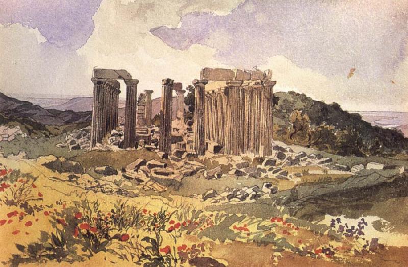 Karl Briullov The Temple of Apollo Epkourios at Phigalia oil painting image